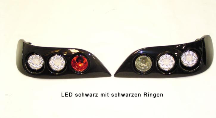 Modulrückleuchten Roadster black LED mit Kabelsatz / Chrom